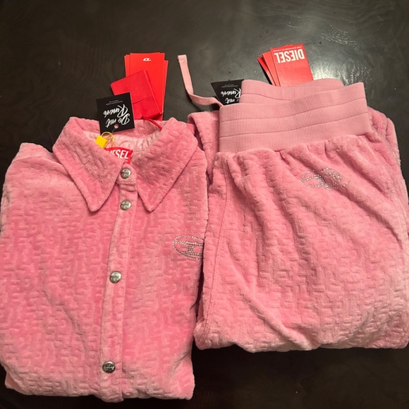 Diesel Wide pants in monogram chenille - Picture 2 of 4